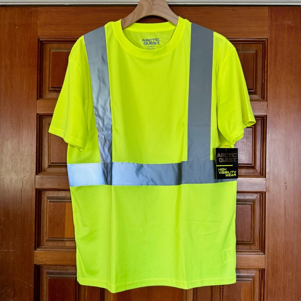 NWT Arctic Quest day glow yellow high visibility t shirt M - Picture 6 of 10
